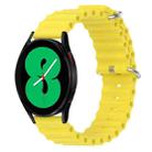 For Samsung Galaxy Watch 4 44mm 20mm Ocean Style Silicone Solid Color Watch Band(Yellow) - 1