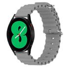 For Samsung Galaxy Watch 4 44mm 20mm Ocean Style Silicone Solid Color Watch Band(Grey) - 1