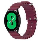 For Samsung Galaxy Watch 4 44mm 20mm Ocean Style Silicone Solid Color Watch Band(Wine Red) - 1