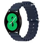 For Samsung Galaxy Watch 4 44mm 20mm Ocean Style Silicone Solid Color Watch Band(Dark Blue) - 1