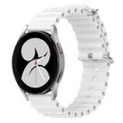 For Samsung Galaxy Watch 4 40mm 20mm Ocean Style Silicone Solid Color Watch Band(White) - 1