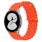 For Samsung Galaxy Watch 4 40mm 20mm Ocean Style Silicone Solid Color Watch Band(Orange) - 1