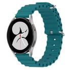 For Samsung Galaxy Watch 4 40mm 20mm Ocean Style Silicone Solid Color Watch Band(Green) - 1