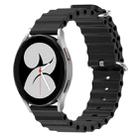 For Samsung Galaxy Watch 4 40mm 20mm Ocean Style Silicone Solid Color Watch Band(Black) - 1