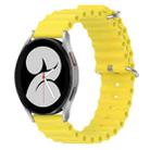 For Samsung Galaxy Watch 4 40mm 20mm Ocean Style Silicone Solid Color Watch Band(Yellow) - 1