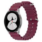 For Samsung Galaxy Watch 4 40mm 20mm Ocean Style Silicone Solid Color Watch Band(Wine Red) - 1