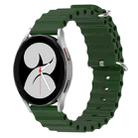 For Samsung Galaxy Watch 4 40mm 20mm Ocean Style Silicone Solid Color Watch Band(Army Green) - 1