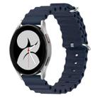 For Samsung Galaxy Watch 4 40mm 20mm Ocean Style Silicone Solid Color Watch Band(Dark Blue) - 1