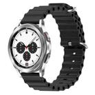 For Samsung  Galaxy Watch 4 Classic 42mm 20mm Ocean Style Silicone Solid Color Watch Band(Black) - 1