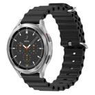 For Samsung  Galaxy Watch 4 Classic 46mm 20mm Ocean Style Silicone Solid Color Watch Band(Black) - 1