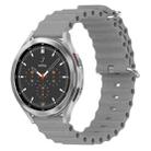 For Samsung  Galaxy Watch 4 Classic 46mm 20mm Ocean Style Silicone Solid Color Watch Band(Grey) - 1