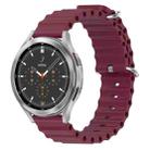 For Samsung  Galaxy Watch 4 Classic 46mm 20mm Ocean Style Silicone Solid Color Watch Band(Wine Red) - 1