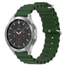 For Samsung  Galaxy Watch 4 Classic 46mm 20mm Ocean Style Silicone Solid Color Watch Band(Army Green) - 1