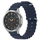 For Samsung  Galaxy Watch 4 Classic 46mm 20mm Ocean Style Silicone Solid Color Watch Band(Dark Blue) - 1
