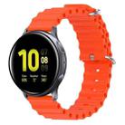 For Samsung Galaxy Watch Active 2 40mm 20mm Ocean Style Silicone Solid Color Watch Band(Orange) - 1