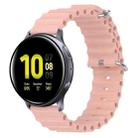 For Samsung Galaxy Watch Active 2 40mm 20mm Ocean Style Silicone Solid Color Watch Band(Pink) - 1