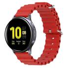 For Samsung Galaxy Watch Active 2 40mm 20mm Ocean Style Silicone Solid Color Watch Band(Red) - 1