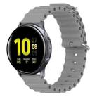 For Samsung Galaxy Watch Active 2 40mm 20mm Ocean Style Silicone Solid Color Watch Band(Grey) - 1