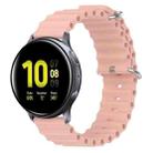 For Samsung Galaxy Watch Active 2 44mm 20mm Ocean Style Silicone Solid Color Watch Band(Pink) - 1