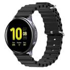 For Samsung Galaxy Watch Active 2 44mm 20mm Ocean Style Silicone Solid Color Watch Band(Black) - 1