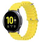 For Samsung Galaxy Watch Active 2 44mm 20mm Ocean Style Silicone Solid Color Watch Band(Yellow) - 1