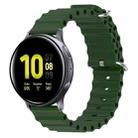 For Samsung Galaxy Watch Active 2 44mm 20mm Ocean Style Silicone Solid Color Watch Band(Army Green) - 1