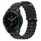 For Samsung Galaxy Watch 42mm 20mm Ocean Style Silicone Solid Color Watch Band(Black) - 1