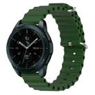 For Samsung Galaxy Watch 42mm 20mm Ocean Style Silicone Solid Color Watch Band(Army Green) - 1