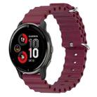 For Garmin Venu 2 Plus 20mm Ocean Style Silicone Solid Color Watch Band(Burgundy) - 1