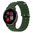 For Garmin Venu 2 Plus 20mm Ocean Style Silicone Solid Color Watch Band(Army Green) - 1