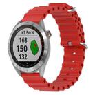 For Garmin Approach S40 20mm Ocean Style Silicone Solid Color Watch Band(Red) - 1