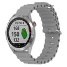 For Garmin Approach S40 20mm Ocean Style Silicone Solid Color Watch Band(Grey) - 1