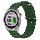 For Garmin Approach S40 20mm Ocean Style Silicone Solid Color Watch Band(Army Green) - 1