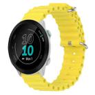 For Garmin Forerunner 55 20mm Ocean Style Silicone Solid Color Watch Band(Yellow) - 1