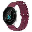 For Garmin Forerunner 55 20mm Ocean Style Silicone Solid Color Watch Band(Burgundy) - 1