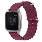 For Garmin Venu SQ 20mm Ocean Style Silicone Solid Color Watch Band(Burgundy) - 1