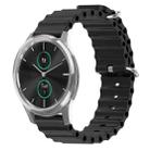 For Garminmove Luxe 20mm Ocean Style Silicone Solid Color Watch Band(Black) - 1