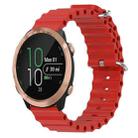 For Garmin Forerunner 645 Music 20mm Ocean Style Silicone Solid Color Watch Band(Red) - 1