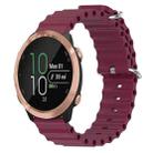 For Garmin Forerunner 645 Music 20mm Ocean Style Silicone Solid Color Watch Band(Burgundy) - 1