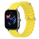 For Amazfit GTS 3 20mm Ocean Style Silicone Solid Color Watch Band(Yellow) - 1