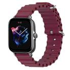 For Amazfit GTS 3 20mm Ocean Style Silicone Solid Color Watch Band(Wine Red) - 1