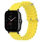 For Amazfit GTS 2E 20mm Ocean Style Silicone Solid Color Watch Band(Yellow) - 1