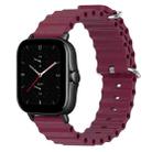 For Amazfit GTS 2E 20mm Ocean Style Silicone Solid Color Watch Band(Wine Red) - 1