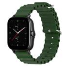 For Amazfit GTS 2E 20mm Ocean Style Silicone Solid Color Watch Band(Army Green) - 1