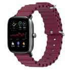 For Amazfit GTS 2 Mini 20mm Ocean Style Silicone Solid Color Watch Band(Wine Red) - 1