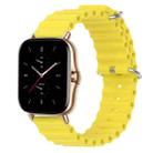 For Amazfit GTS 2 20mm Ocean Style Silicone Solid Color Watch Band(Yellow) - 1