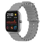 For Amazfit GTS 20mm Ocean Style Silicone Solid Color Watch Band(Grey) - 1