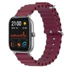 For Amazfit GTS 20mm Ocean Style Silicone Solid Color Watch Band(Wine Red) - 1