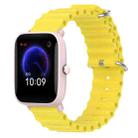 For Amazfit Pop Pro 20mm Ocean Style Silicone Solid Color Watch Band(Yellow) - 1