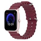 For Amazfit Pop Pro 20mm Ocean Style Silicone Solid Color Watch Band(Wine Red) - 1